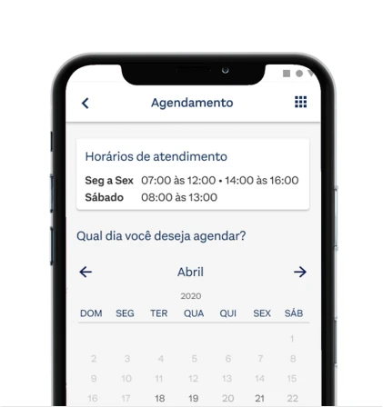 Calendário para seleção da data de coleta com opções de horários disponíveis